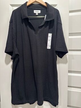 Goodfellow & Co Black Textured Polo Shirt